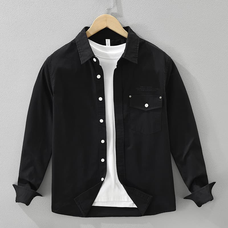 Workwear Printed Long Sleeved Shirt For Men, Fashionable And Versatile, Artistic And Casual Loose Top