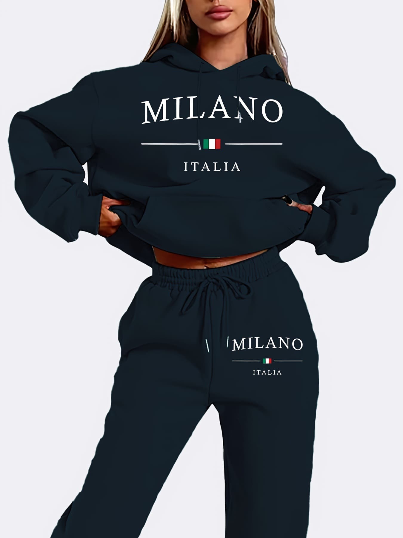 Women's Clothing 2pc Stylish Casual Letter Printed Tracksuit With Soft Fabric