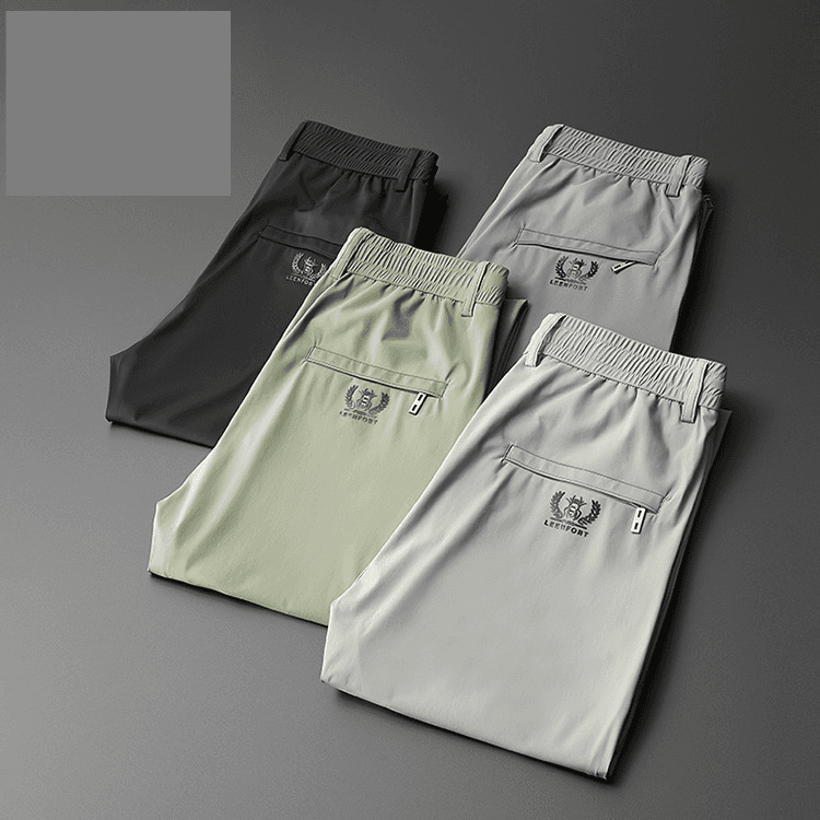 Men's Clothing Trousers Summer Casual Ice Silk Trousers Men's Elastic Business Trousers Youth Breathable Thin Air Conditioning Trousers