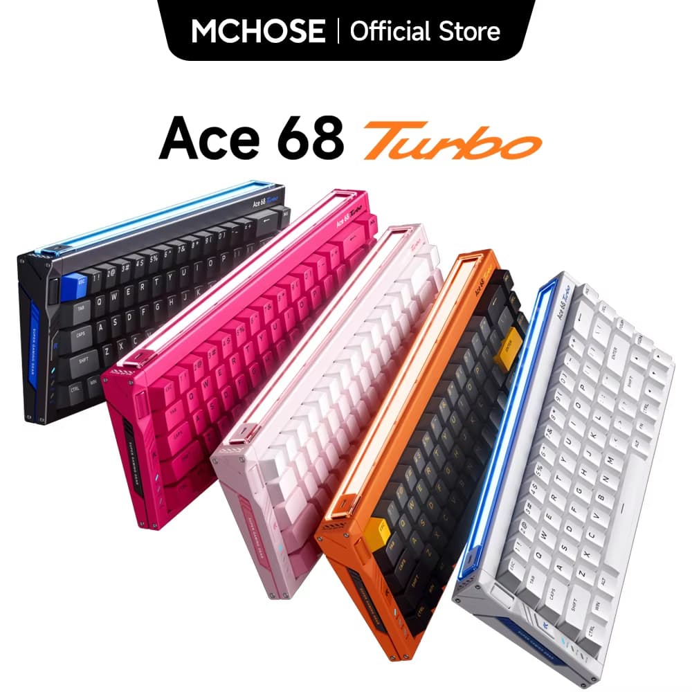 MCHOSE Ace 68 Turbo Full-aluminum Esports Hall Effect Keyboard RT 0.001–3.4mm Latency 0.06ms/0.08ms Polling 8k/16kHz Wired
