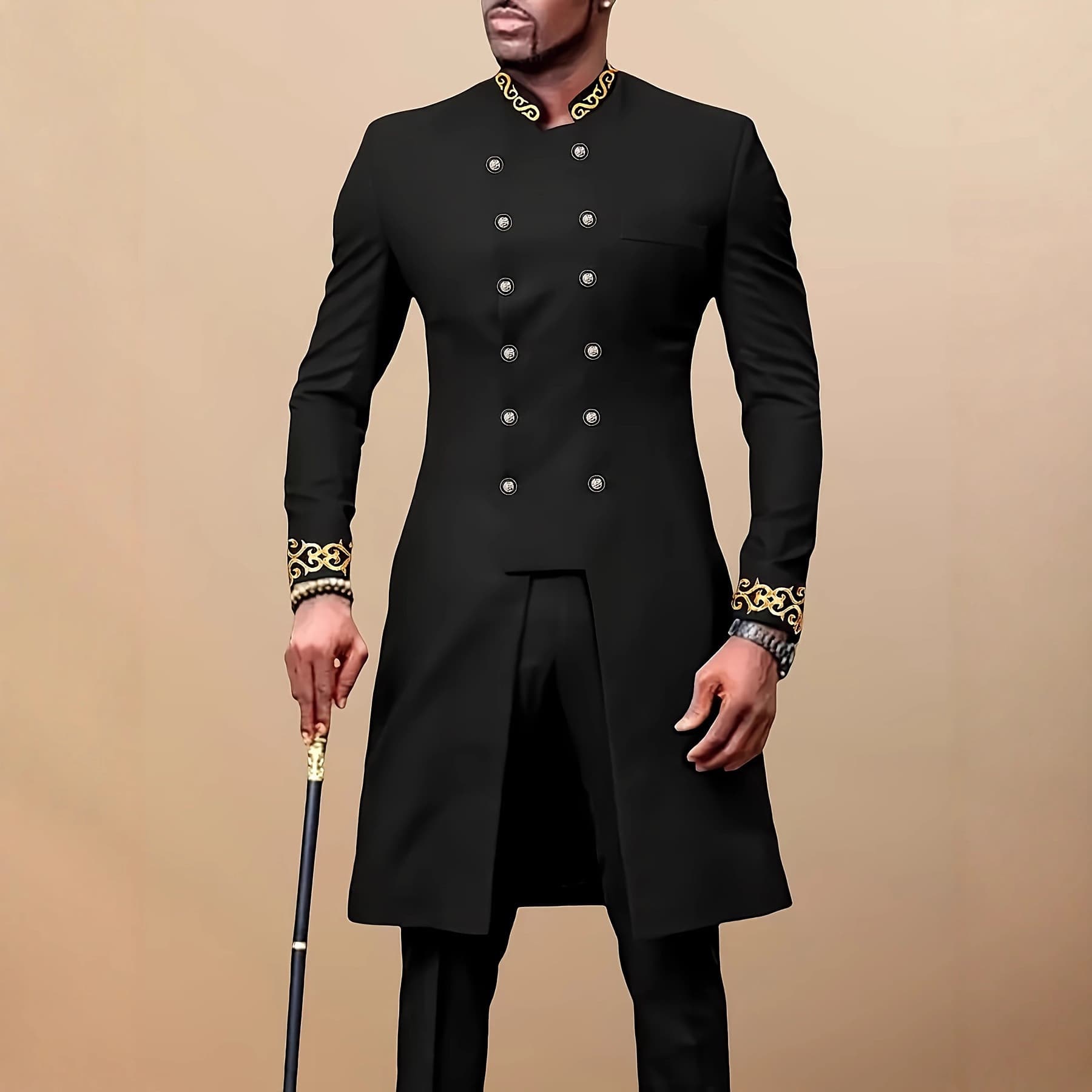 Men's Clothing Traditional African Ethnic Style Men's Wedding Suit Two Piece Casual Embroidered Muslim Fashion LK006 2025