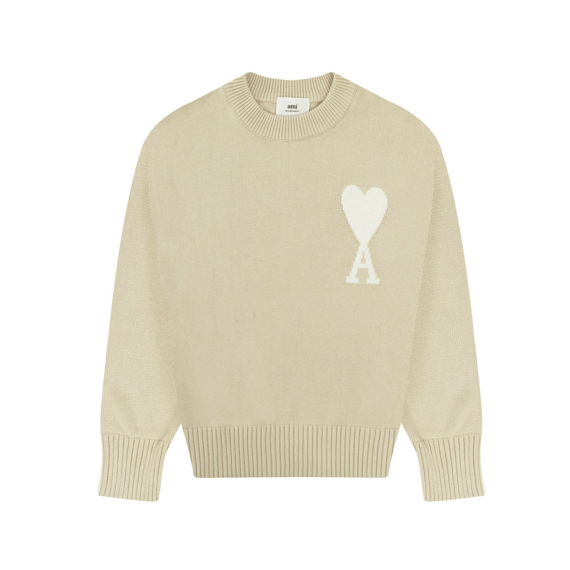 Pull à col rond brodé en jacquard avec motif Macaron Love Couple, nouvelle marque de mode, haut ample unisexe
