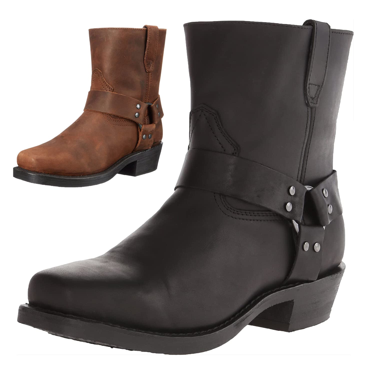High-heeled Western cowboy boots for couples Boots size boots with hardware strap