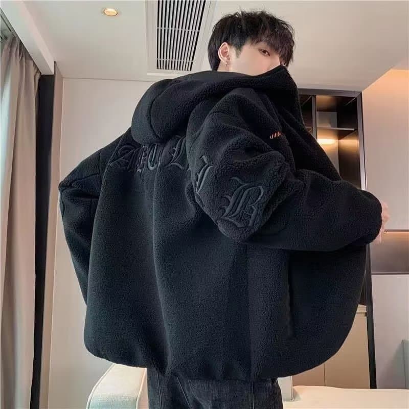 Lambskin Jacket Men New Polar Fleece Autumn Clothes Fashion Men's Jacket