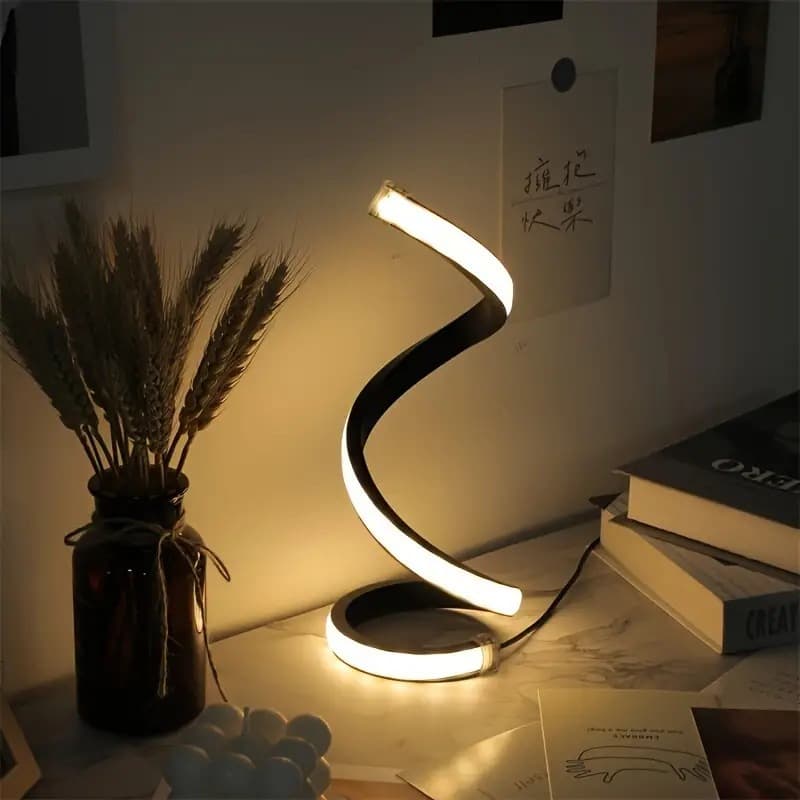 Creative flexible snake shaped table lamp, tri color infinite dimming plug-in night light, bedroom bar decoration,