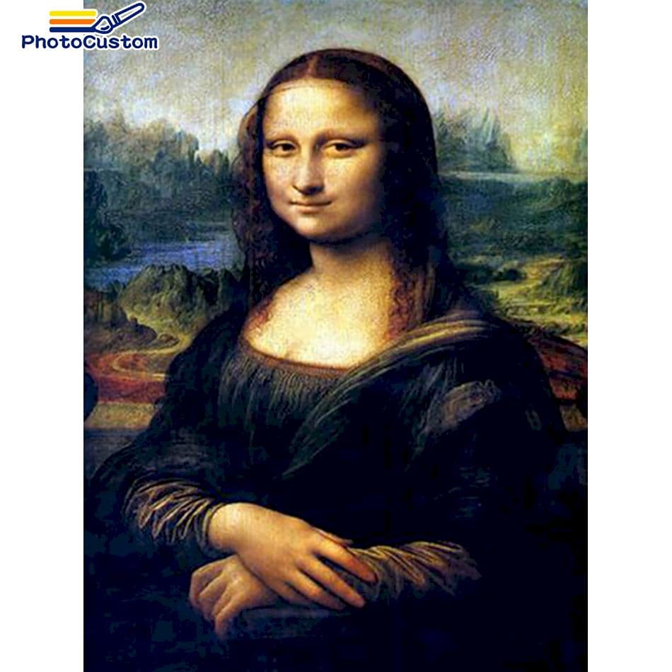 PhotoCustom 5d Diamond Painting The Mona Lisa Full Square/Round Drill Diamond Embroidery Living Room Decoration Artwork