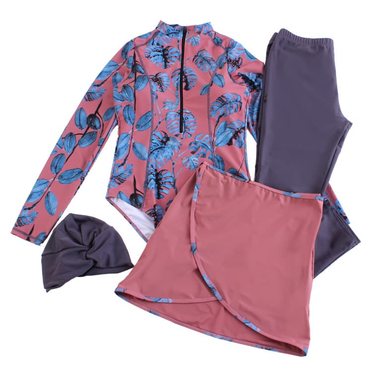 Women's Muslim Swimwear Large Size Four-piece Swimsuit