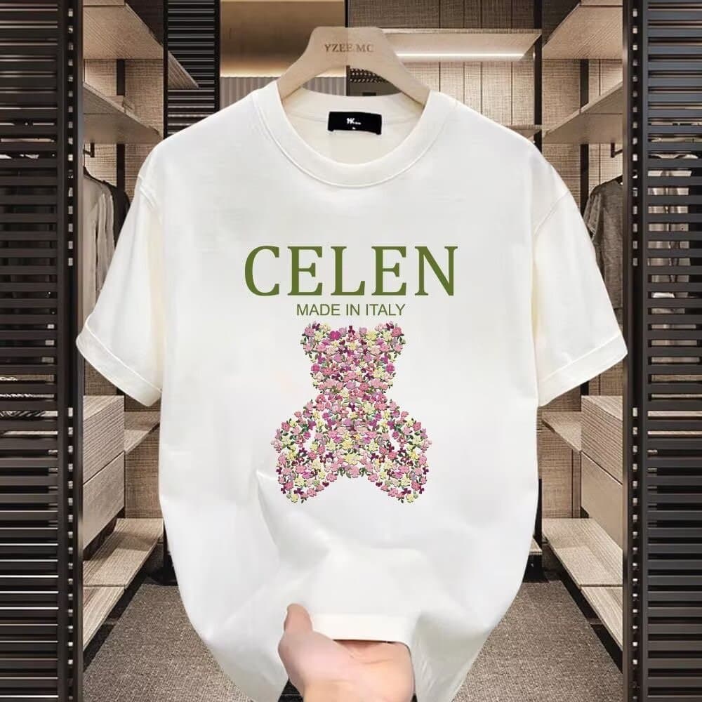 Men's Clothing Light Luxury Round Neck T Shirt Men's Summer High End Bear Top Casual Round Neck Short Sleeved T Shirt