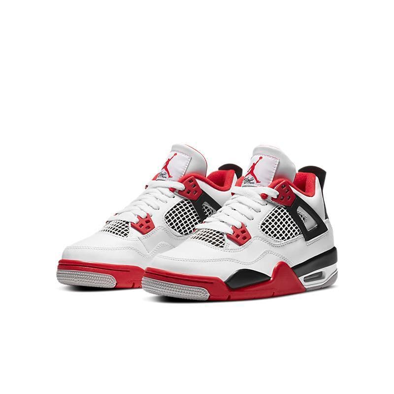 Chaussures de basketball montantes Jumpman Airs4 et Jordans4 4s pour hommes, coloris Sail Bred Kaws Fire Red Thunder Taupe Haze University Blue, plat