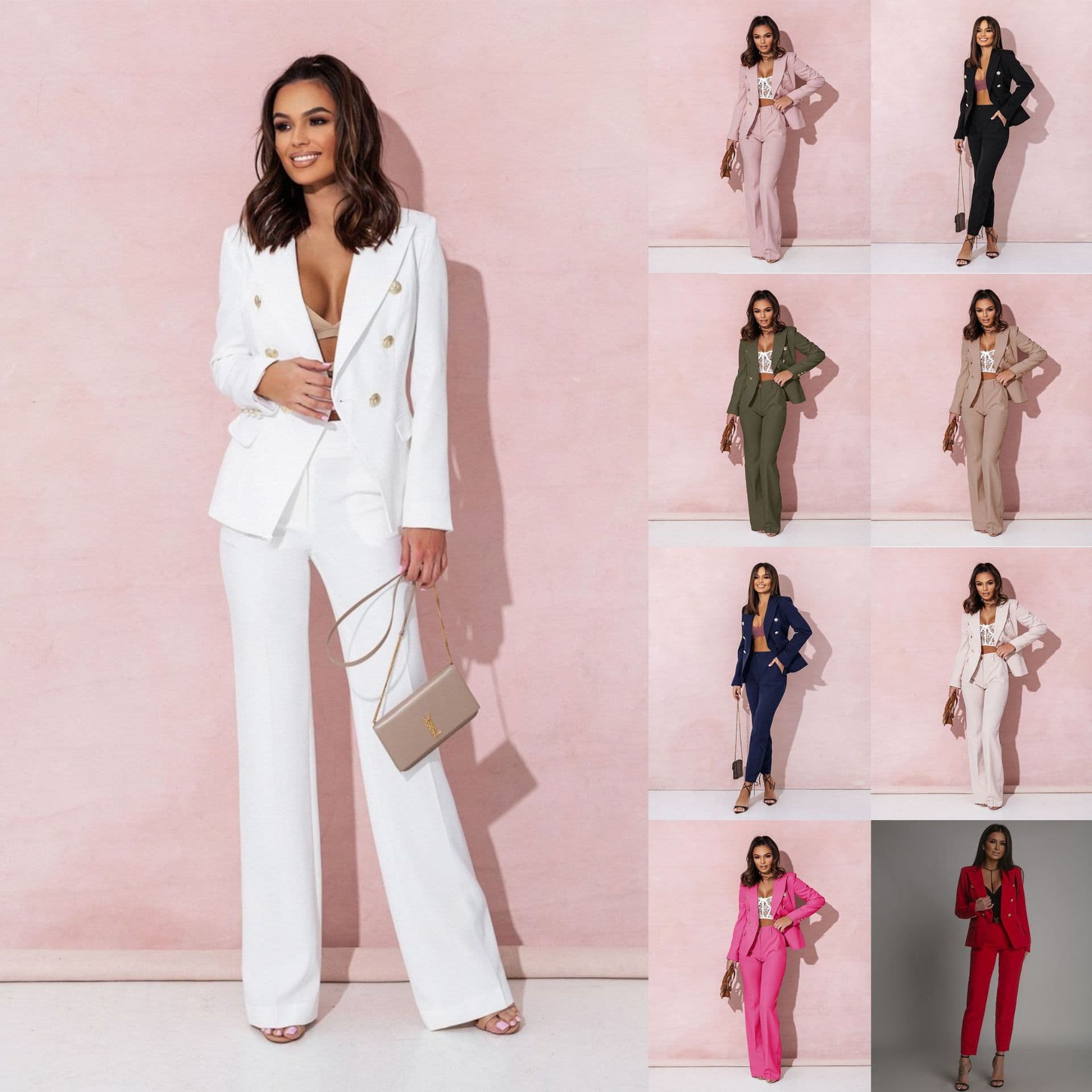 Women's Clothing Business Suits Double Breasted Suits Professional Women's Suits