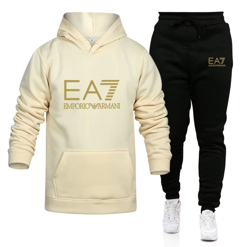 Ensemble pull et pantalon ample brossé pour homme et femme, décontracté, taille européenne, couleur unie, saison automne/hiver 2023, deux pièces