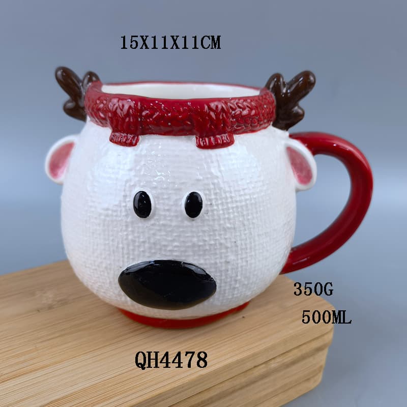 Strict selection of ceramic Christmas cups, Christmas snowman milk cups, water cups, office cups, hand drawn 3D relief mugs