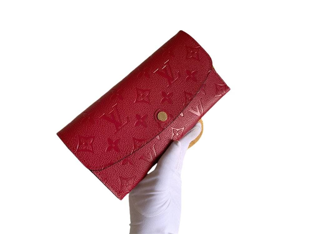 Emily Alphabet en relief fermeture à pression en cuir gaufré portefeuille long portefeuille pochette tempérament