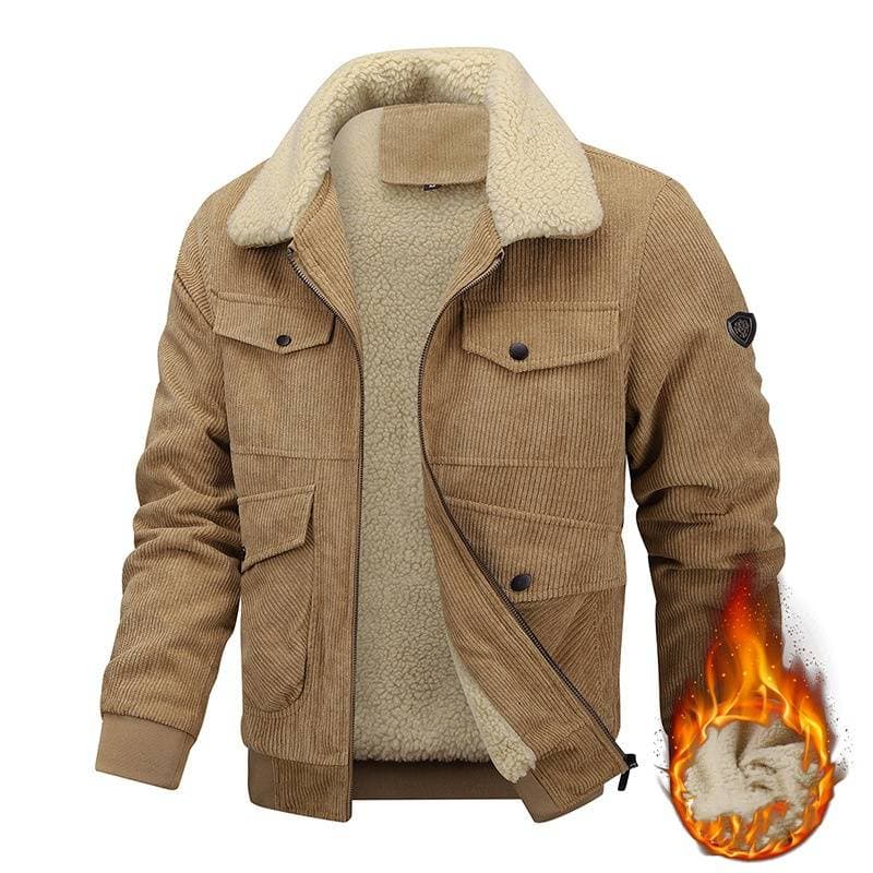 Men's Clothing Cotton Jacket Men's Plush Lambskin Winter Fashion Coat