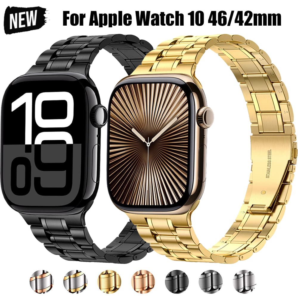 Soft Case Band For iwatch 10 46mm 42mm Metal Bracelet Watchband For Iwatch 10 9 8 Ultra 49mm 44/45mm Stainless Steel Correa