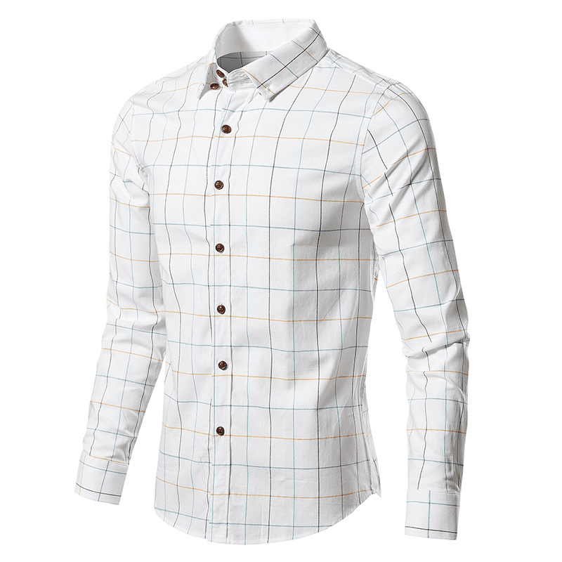 Men's clothing Youth plaid fashion long-sleeved shirt men's slim casual shirt