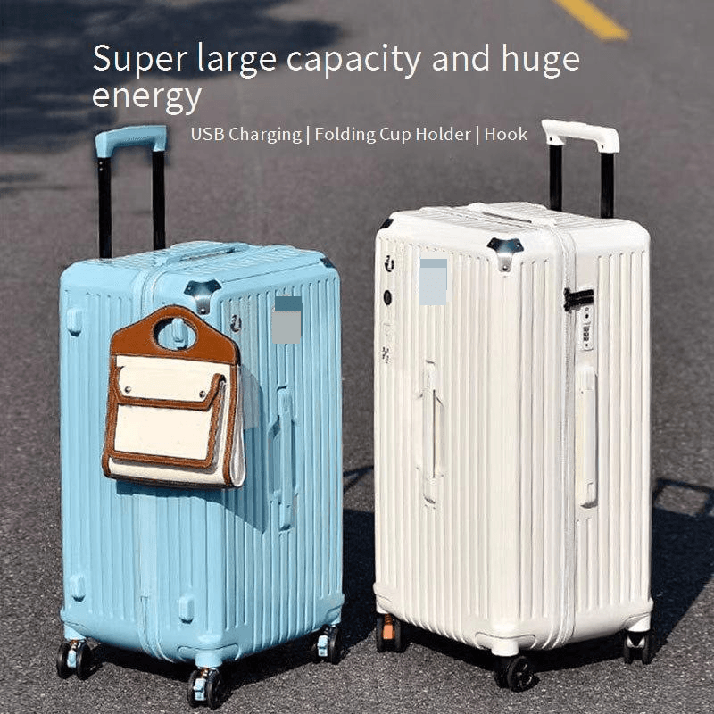 Luggage New Five Wheel Suitcase Large Capacity Trolley Case Universal Wheel Password Suitcase Double Sided Lining Antibacterial