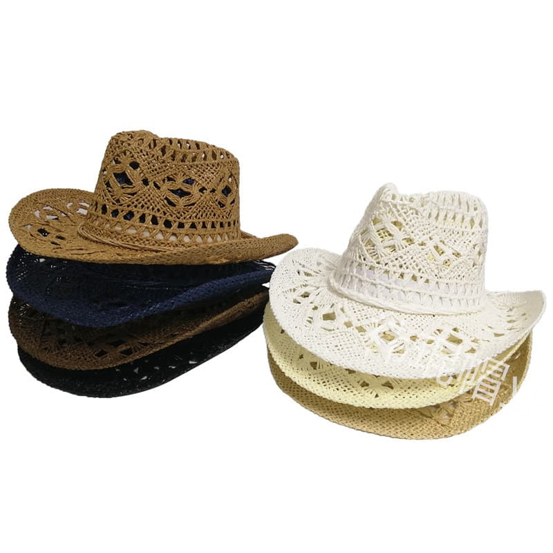 New Style Mulan Flower For Women, Hollow Paper Western Cowboy Hat, European And American Cross-Border Foreign