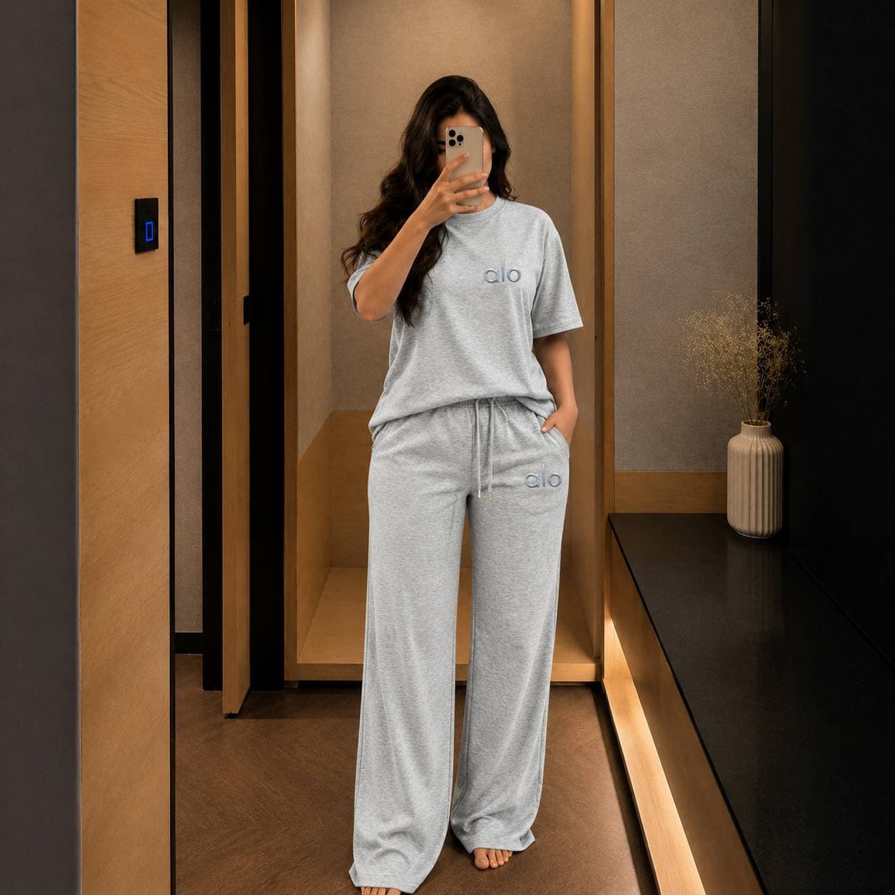 Ensemble d'été décontracté pour femme TW892A : haut et bas imprimés à manches courtes, coupe ample et confortable, style européen/américain,