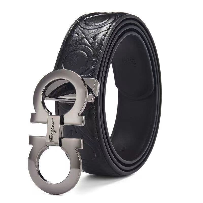 Ceinture en cuir à boucle lisse pour homme, style business, haut de gamme, tendance, élégante et durable