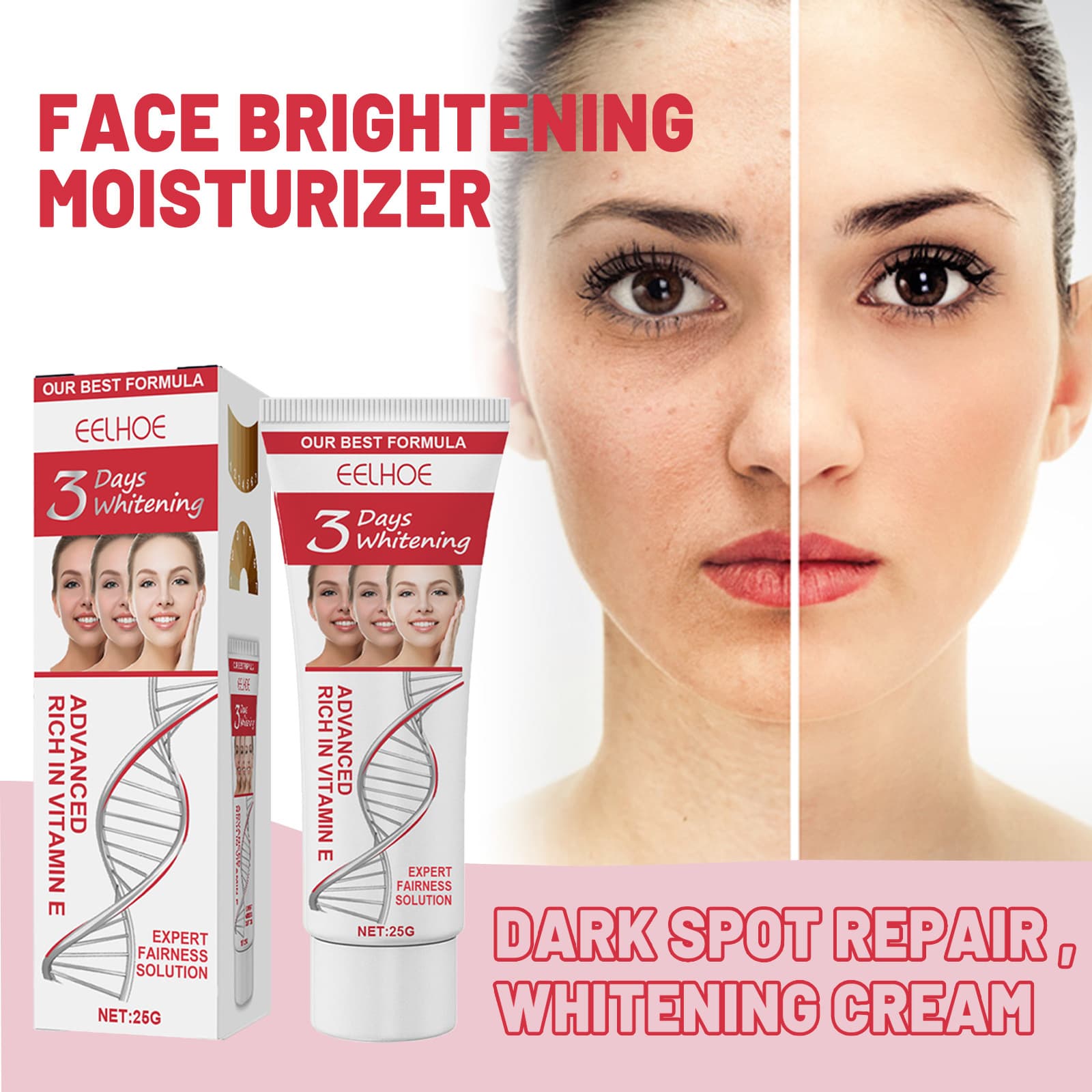 EELHOE 3-day Kojic Acid Moisturizing face cream Beauty Cream Lightens Spots, Firms Skin, Brightens Skin Tone