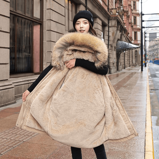 Women's Clothing Mid Length Parka Women's Autumn And Winter New Style Thickened Loose Warm Cotton Coat Large Size Cold Proof Jacket