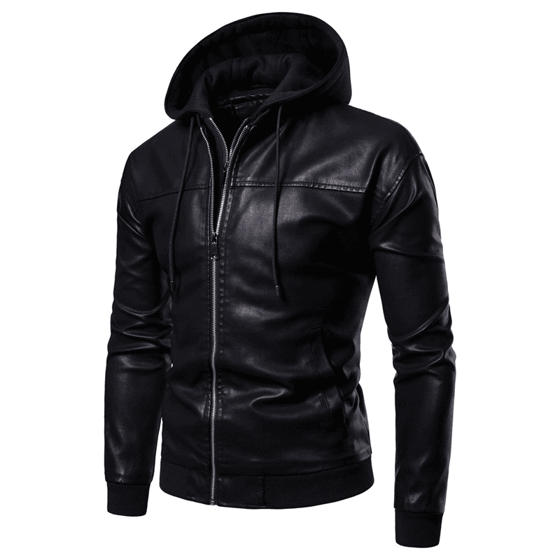 Men's clothing leather jacket Handsome leather jacket with cotton thickened motorcycle pilot autumn and winter coat