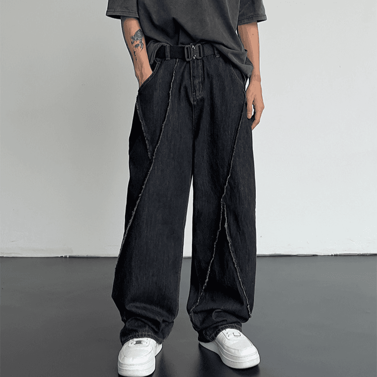 Men's Clothing New Autumn Style Personality Hip Hop Straight Jeans For Men And Women, Fashionable Loose Casual Wide Leg Men's Jeans