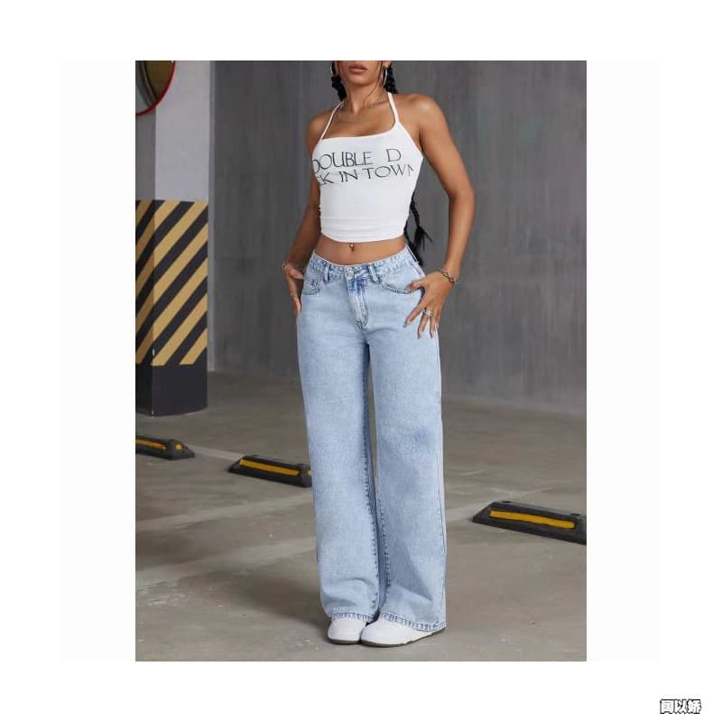 Women's High Waist Straight Leg Jeans - Sweet & Spicy Fashion Denim Pants For Casual Streetwear (Black, Light Blue, Medium Blue, Dark Blue, Gray)