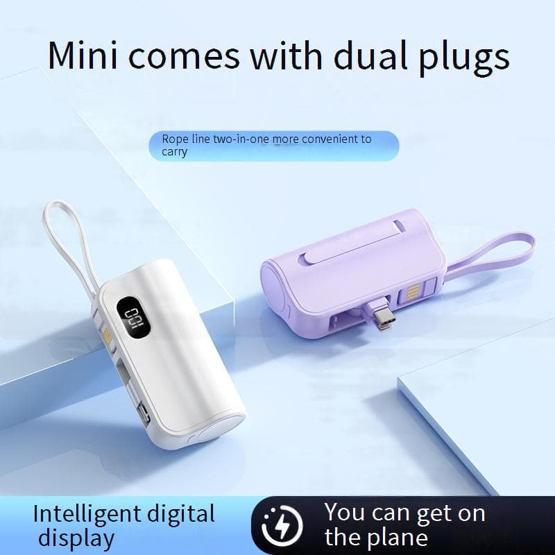 Power Bank Mini Capsule Power Bank Hidden Tail Plug With Bracket 5000 MAh Small And Convenient Mobile Power Supply Batch