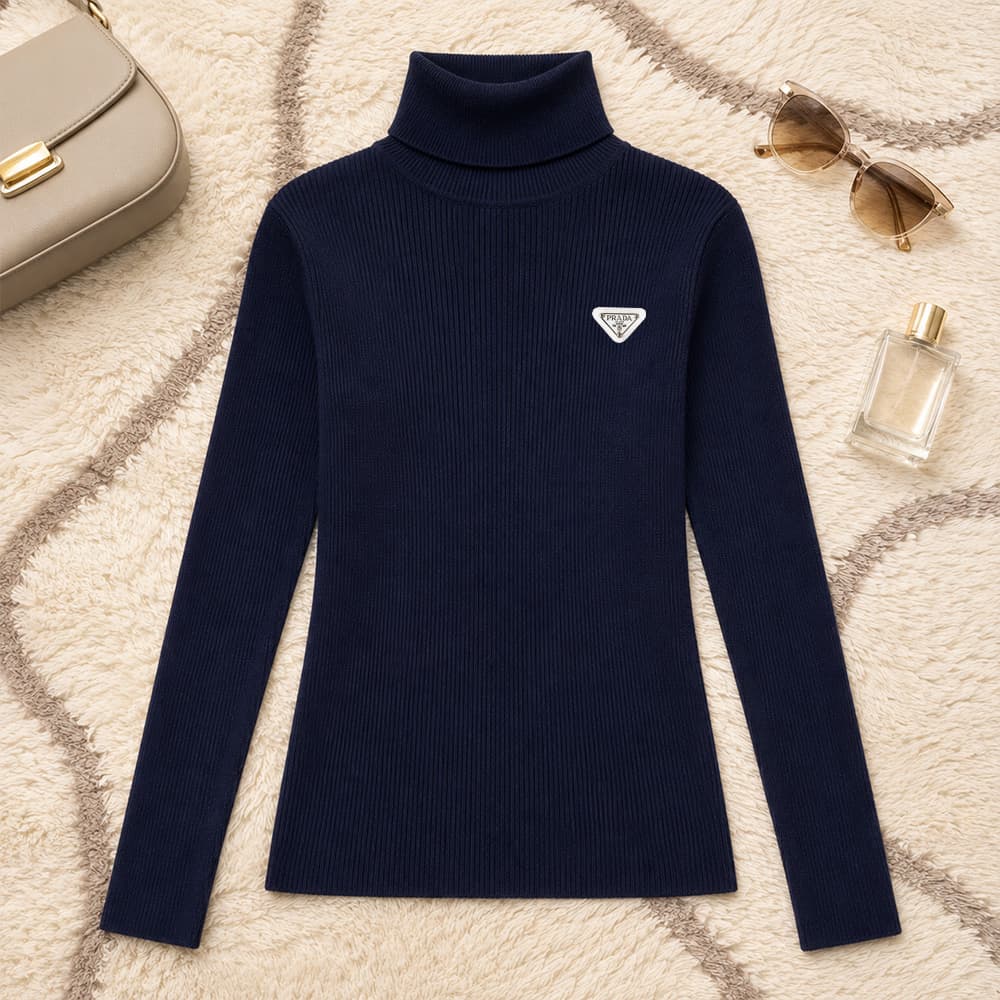 Pull à col roulé tendance pour femme, en maille, automne-hiver, haut chic et polyvalent, nouveauté
