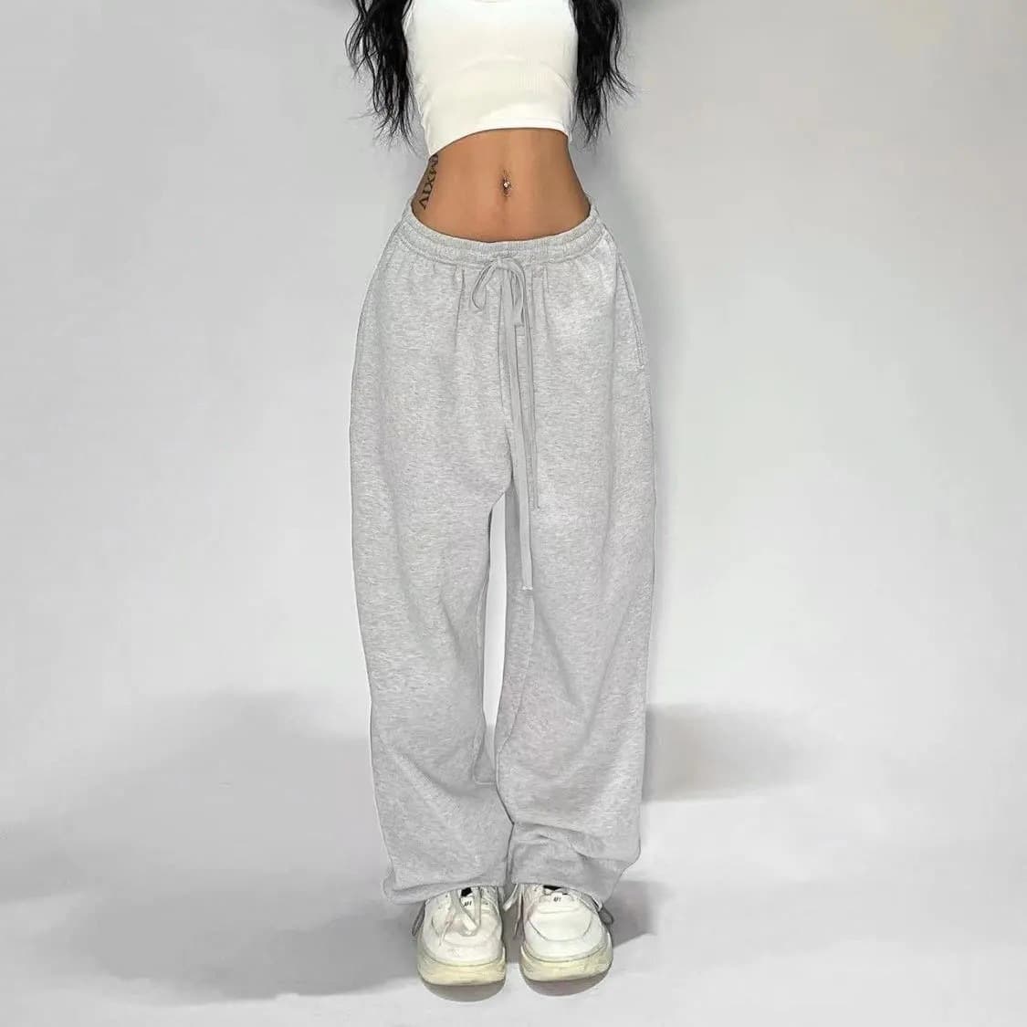 Women's Clothing Hot Girl Casual Pants Summer New Style Solid Color Simple Loose Jazz Street Dance Sports Pants