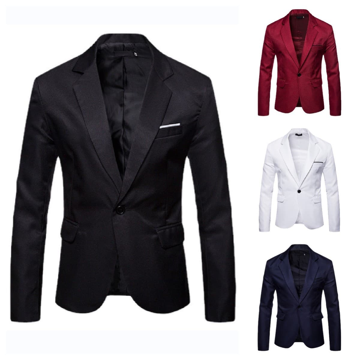 Suit fashionable casual solid color side slit men's small suit jacket