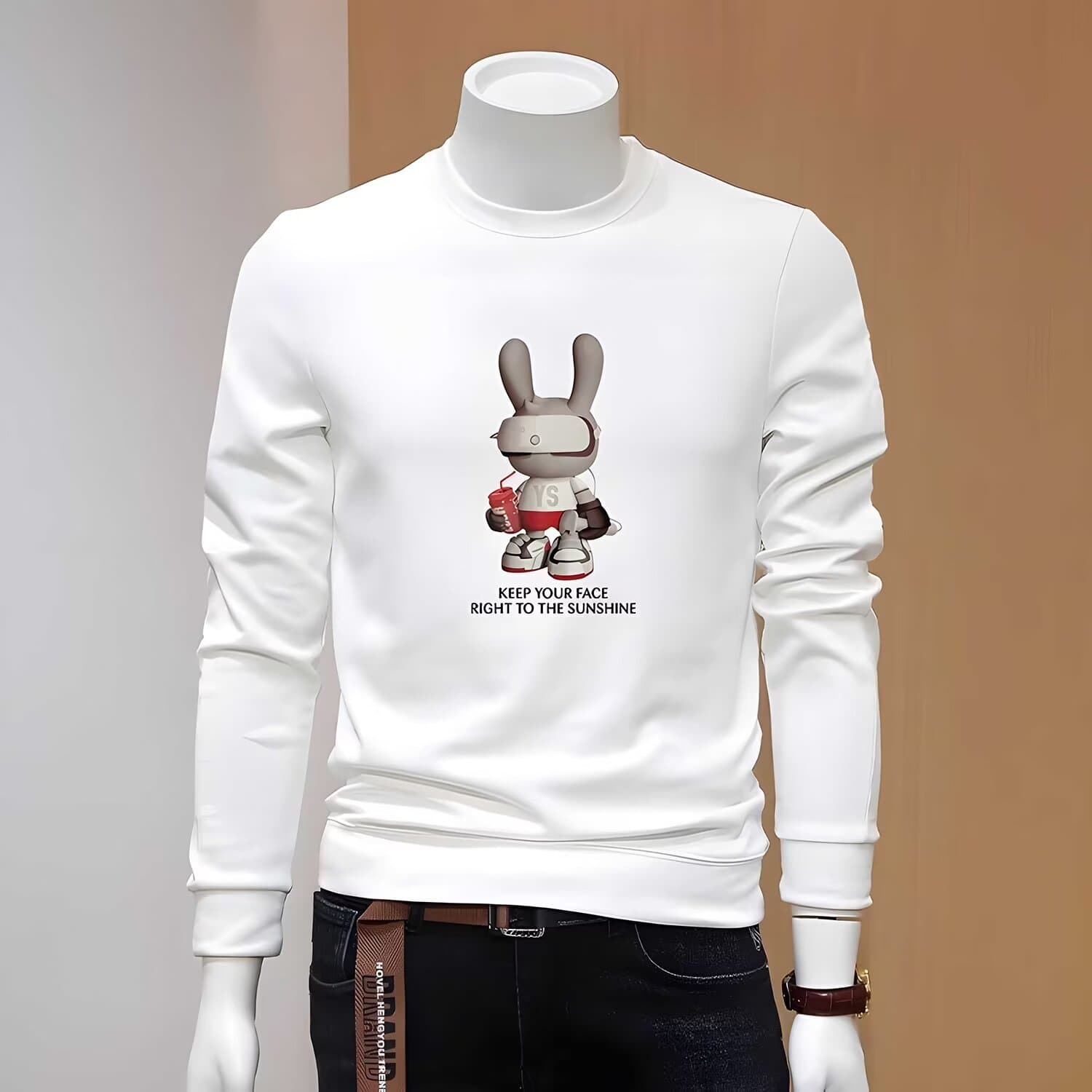 Men's 100% cotton jumper sweater of large size and high quality