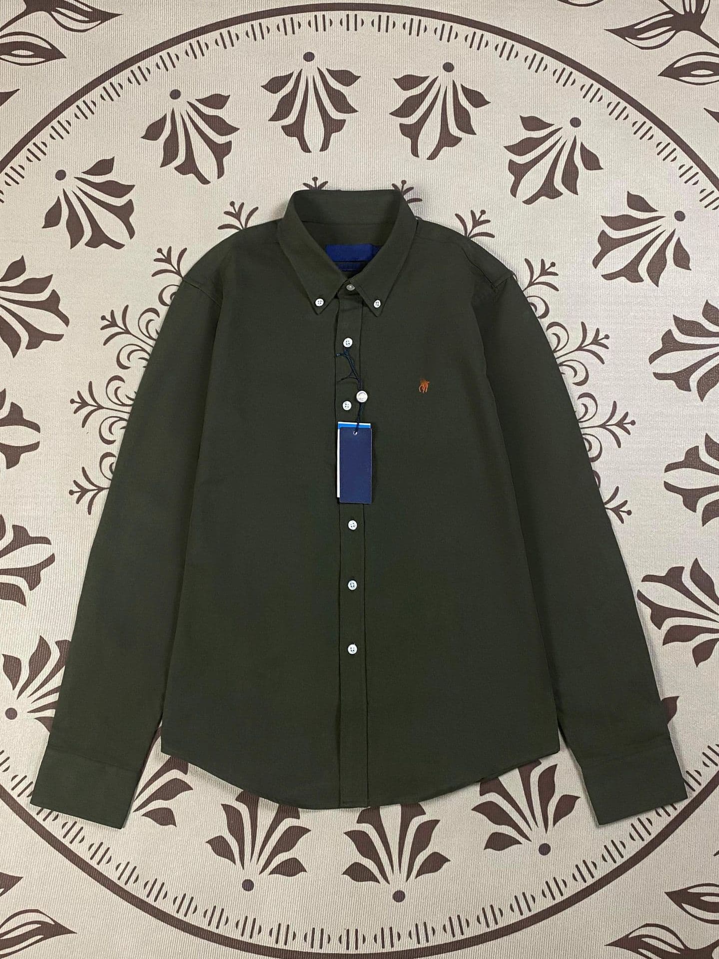 Chemise classique décontractée à manches longues 100 % coton