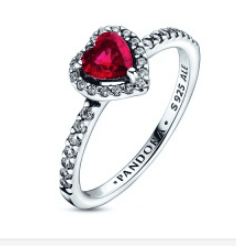 Bague en forme de cœur rouge surélevée à la mode 8kgn