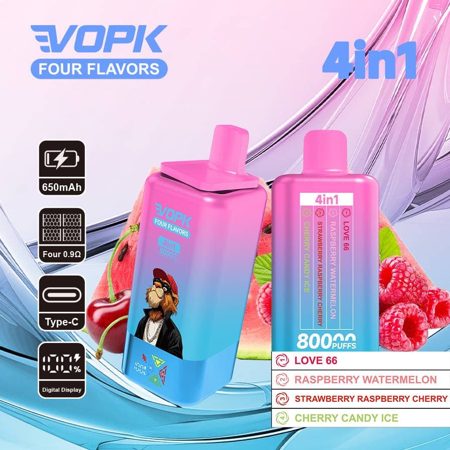 Vape VOPK 80000 bouffées 80k Quatre saveurs Vape jetable 4 en 1 1 pièce