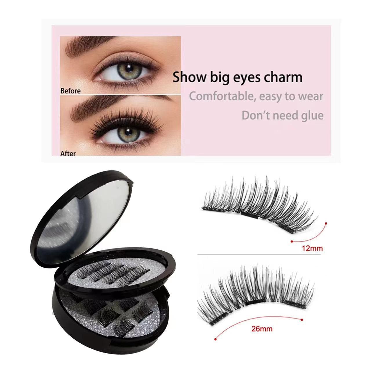 Magnetic Eyelashes 24P 3 Magnetic False Eyelashes With Mirror Half Eye Magnetic Eyelashes Magnetic Lashes Zero Glue