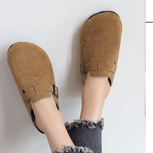 Korean Version Of Thick Soled Haken Women's Shoes With Foreskin For External Wear, 2025 Autumn New One Foot Fashion