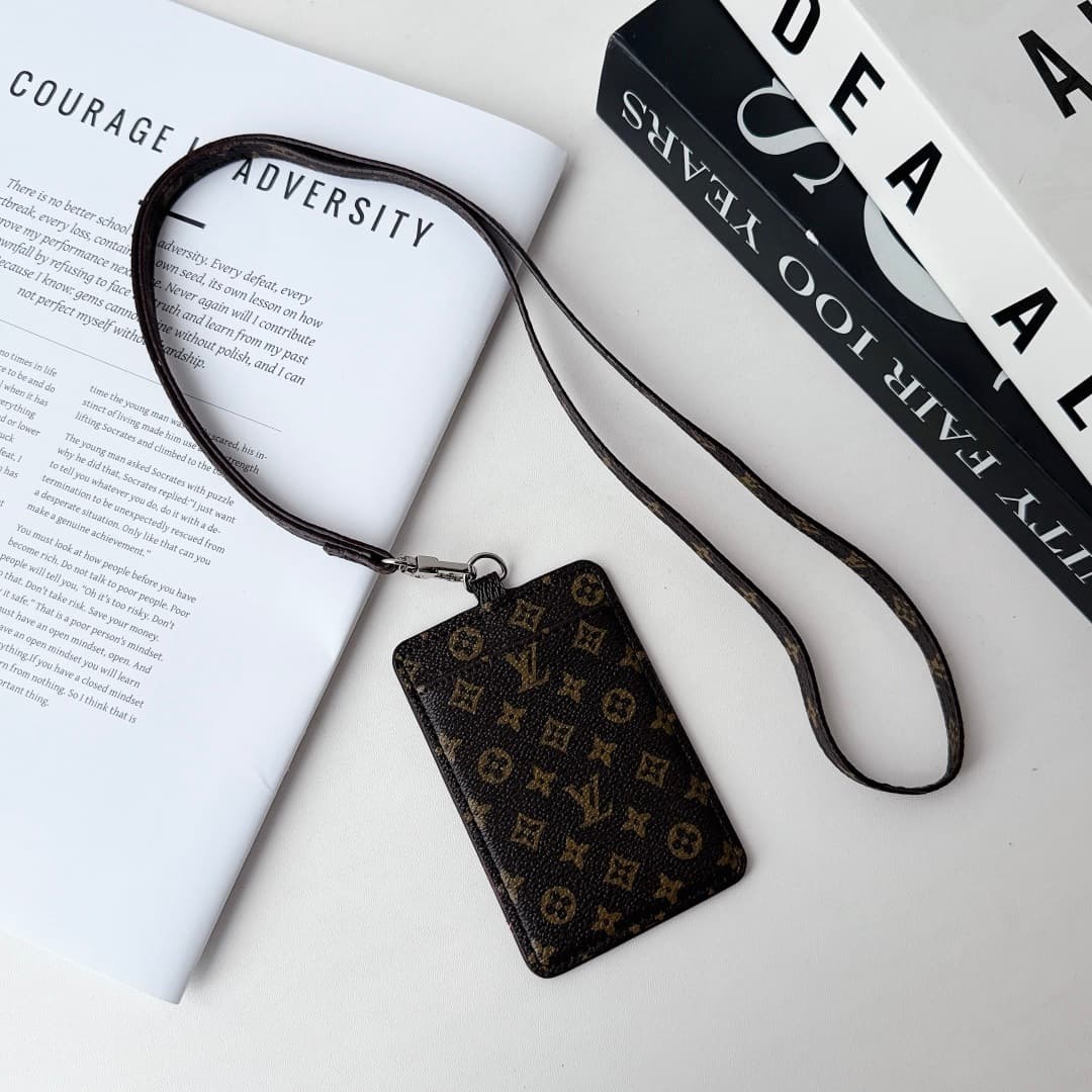 Porte-badge LV pour homme et femme, avec cordon