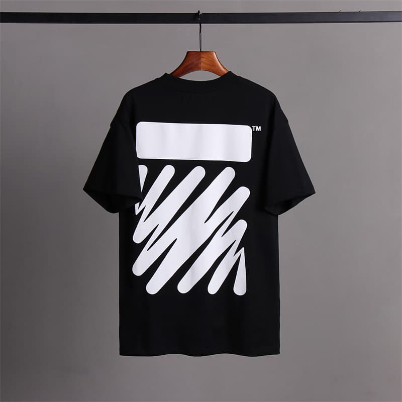 L'expérience de longue date de l'utilisation du ruban adhésif OFF avec impression de flèche OW T-shirt à manches courtes pour homme, coupe ample,