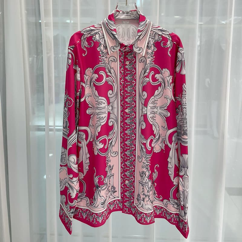 New European And American Cross Border Foreign Trade Fashion Youth Popular Digital Printing Men's Long Sleeve Shirt Shirt