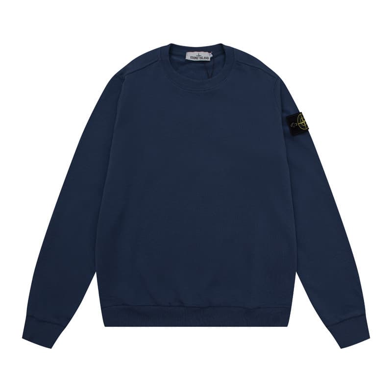 Pull Stone Ne à col rond et velours, sweat-shirt basique uni à manches longues, style automne-hiver, polyvalent, pour hommes et femmes.