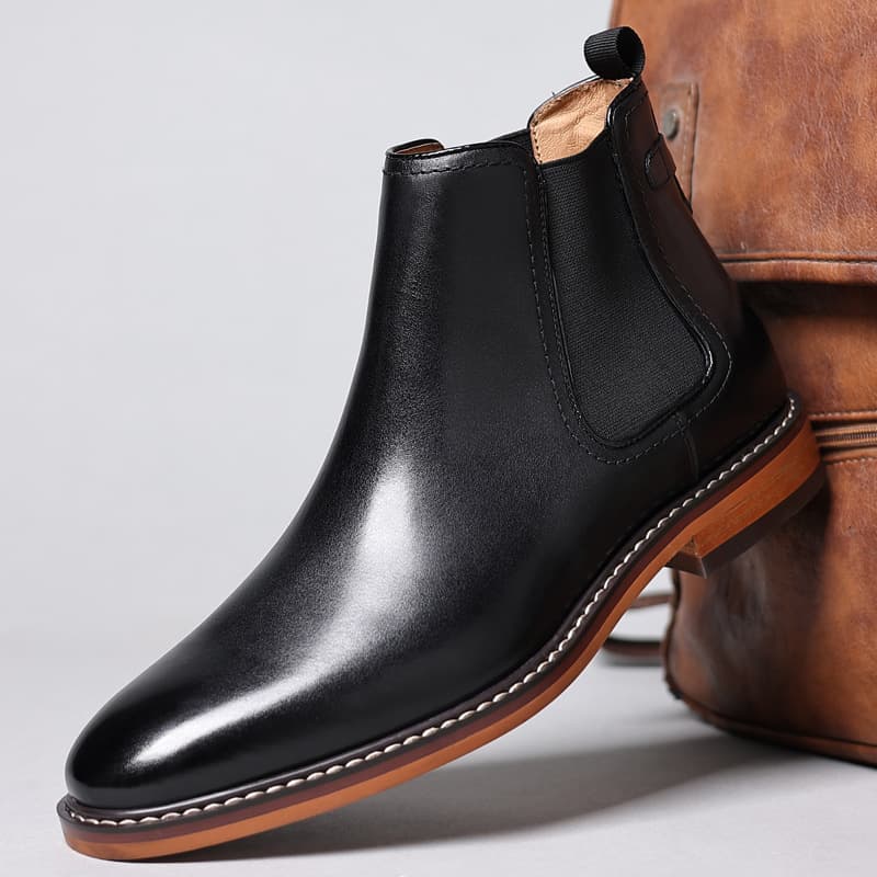 Men's dress leather shoes Leather boots High top boots