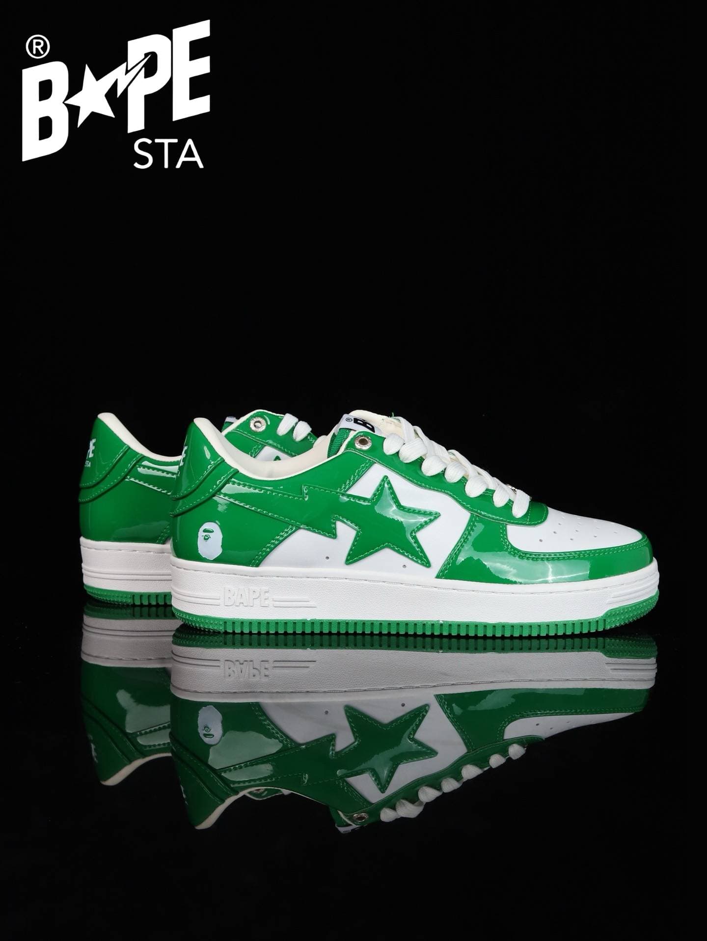 A BATHING-APE Classic Lacquer Leather Splicing Fashion Board Shoes Air Force No.1 Board Shoes Men And Women 22 Color Options