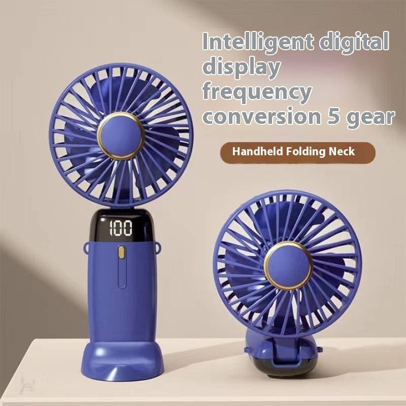 Handheld Mini Fan With Digital Display & Essential Oil Diffuser - USB Rechargeable, Foldable, 3-Speed Portable Fan For Students, Office, Travel