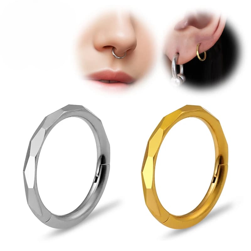 F136 Titanium Nose Ring Septum Piercing Ladies CZ Clicker 16g Cartilage Labret Tragus Ear Piercing Helix Clicker Body Jewelry