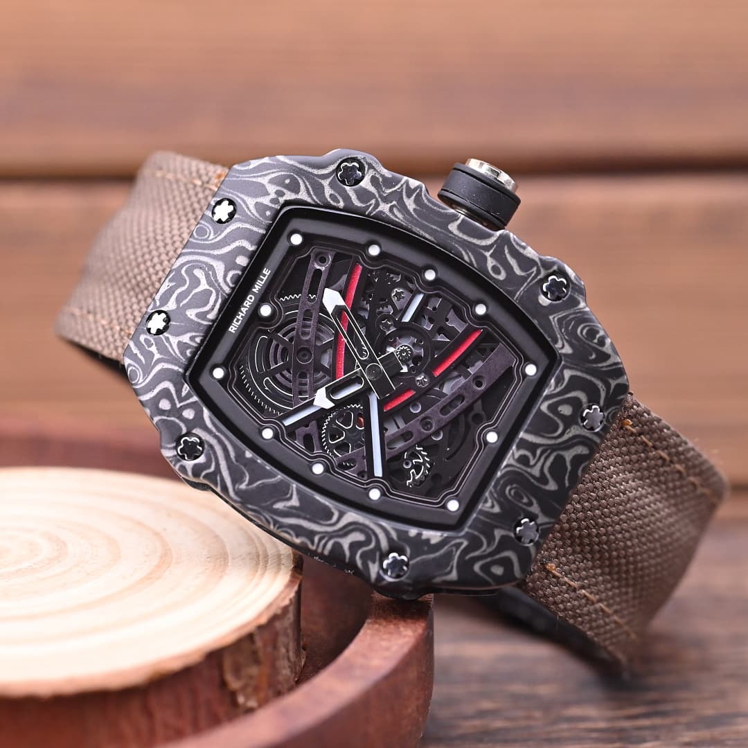 Montres-bracelets ultra-minces pour hommes Charles & Richard avec bracelets tissés : Montres décontractées
