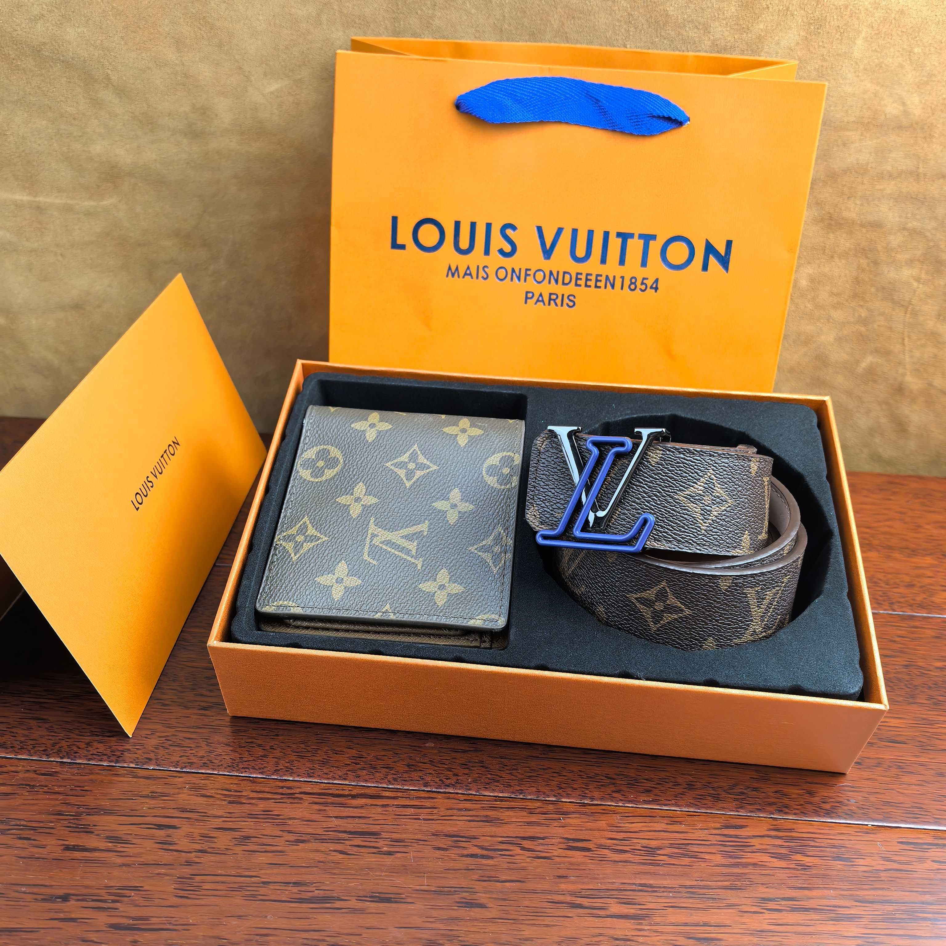 Coffret cadeau - Combinaison portefeuille et ceinture pour homme, luxueuse et tendance