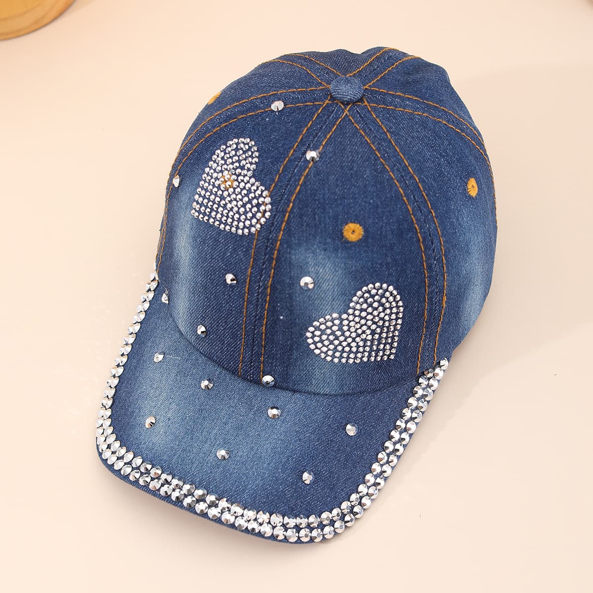 New Arrivals Baseball Cap Rivet Love Heart Cowboy Hat Summer Sunshade Fashion Vintage Snapback Hats For Women Casual Outdoor